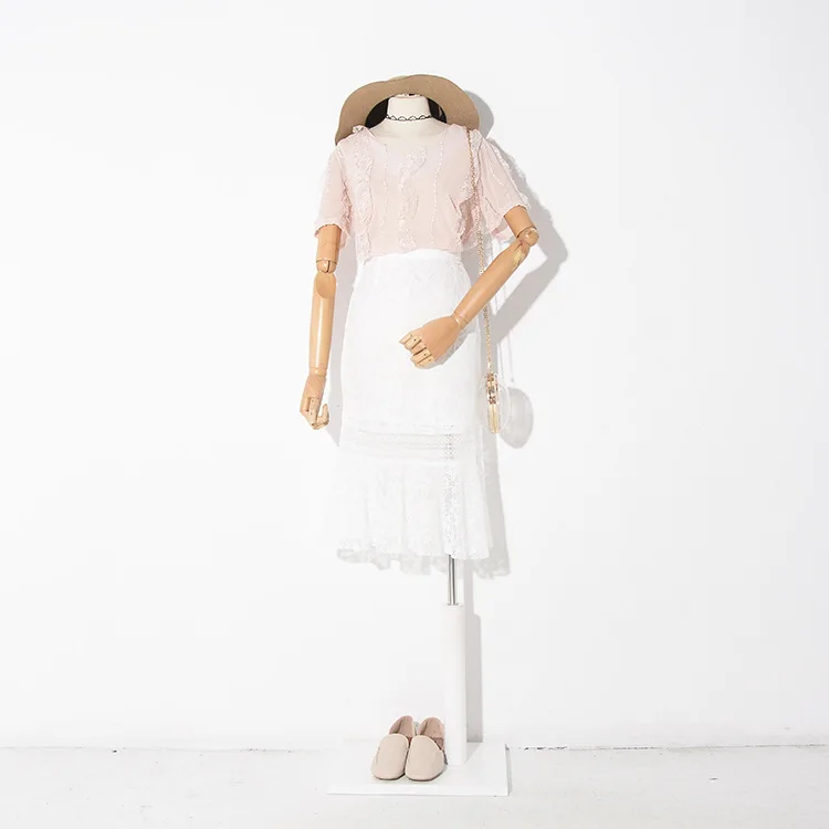 

2019 Summer Elegant Medium-length Dress Lace Dress Korean-style Solid Color Slim Fit Versatile Skirt Fashion New Style 7.3
