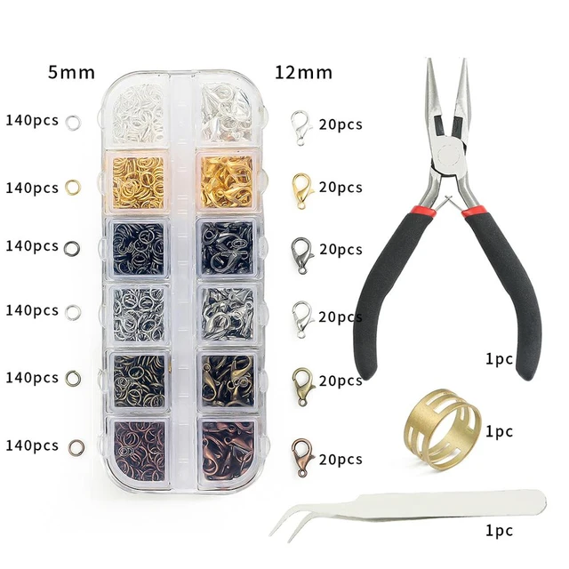 Jewelry Making Kit DIY Earrings Materials Repair Tool Open Jump  Ring/Lobster Clasp/Tail Chain/Clip Buckle/Earring Hooks Set