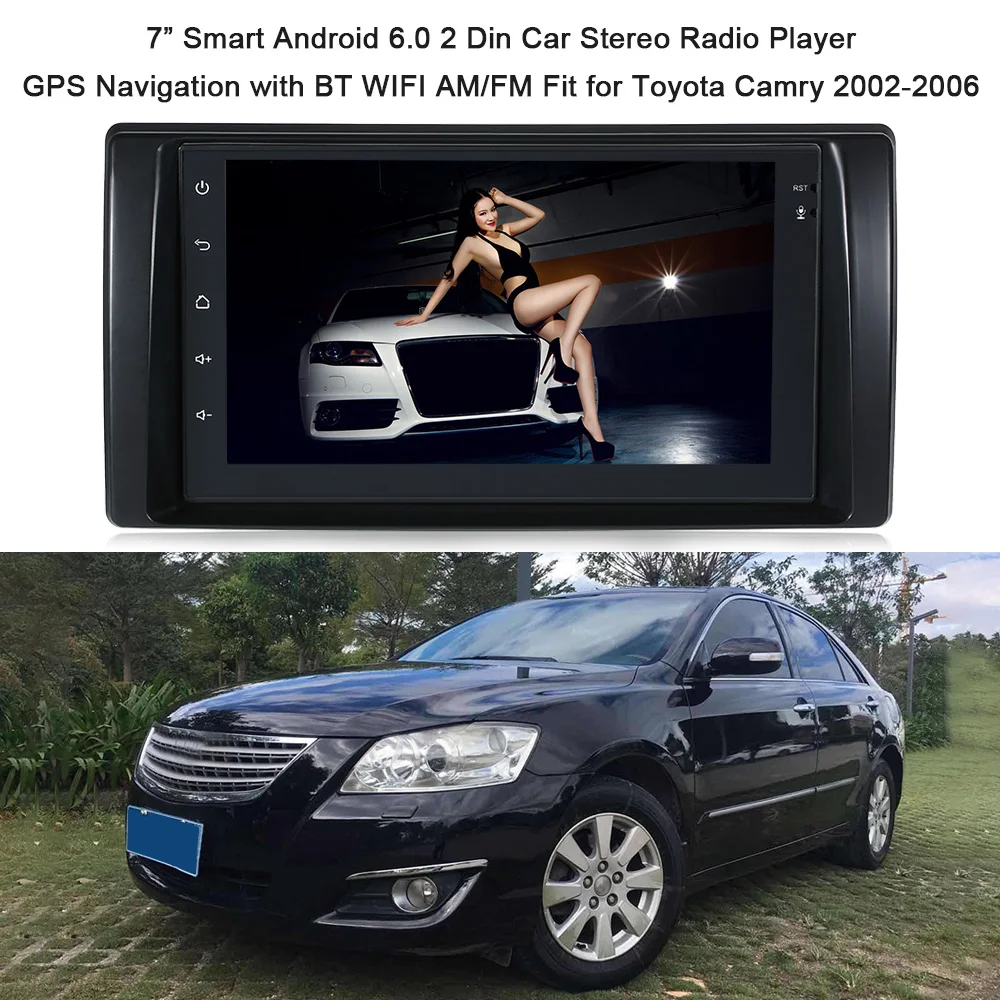 Автомагнитола для Toyota Camry 2002 2006 2 Din 7 дюймов Android 6 0 GPS навигация с BT Wi Fi