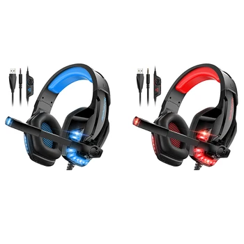 

Hunterspider V-6 Headphone 3.5mm Computer Gaming Headset Luminous Universal Gaming Headset with Microphone
