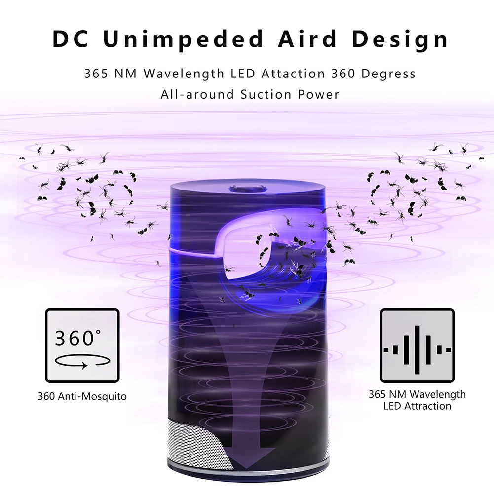 

USB Powered Mute Wifi Intelligence Timing LED Light Home Voice Control Safe Night Indoor Moths Mosquito Killer Lamp Camping Tent