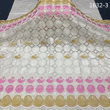 

2020 Latest Design African Nigerian Lace Fabric Embroiderey Bazin Laces Fabrics For Wedding Festivals Dress 1632