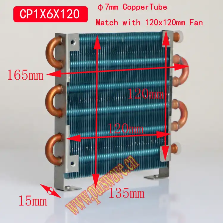 Small condenser without shell radiator heat exchange refrigerator heat