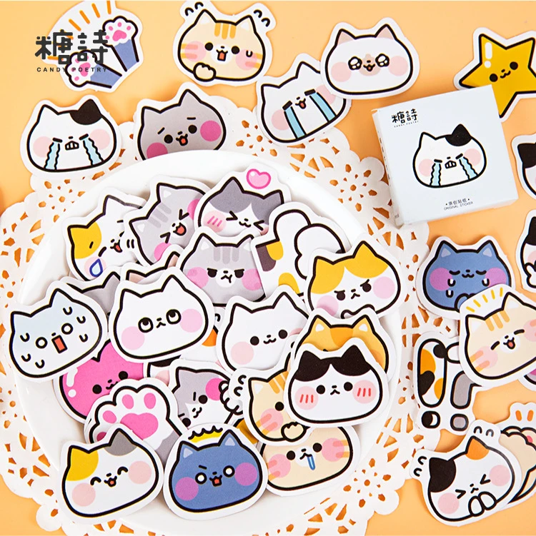 45 Pcs Cute Cat Stickers Vinyl Decals Animals Kitten Sticker For Bottles  Laptop Computer Phone DIY Diary Scrapbooking Decoration|Miếng dán văn phòng  phẩm| - AliExpress
