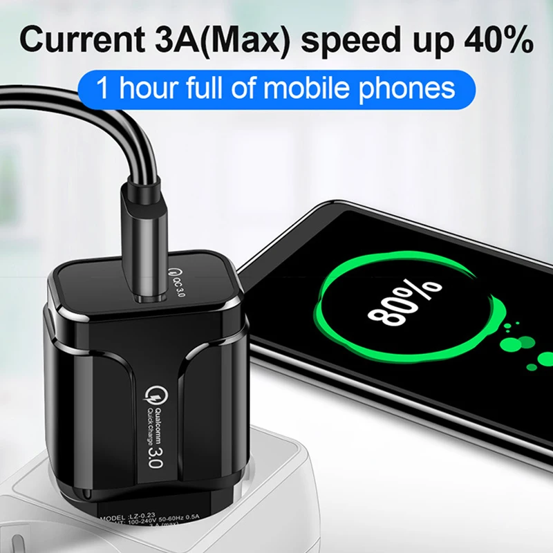 Быстрая зарядка 3,0 USB зарядное устройство 18 Вт QC 3,0 быстрое зарядное устройство EU US Plug адаптер настенное зарядное устройство для мобильного телефона samsung Xiaomi huawei