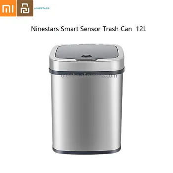 

Ninestars NST Smart Sensor Trash Can Stainless Steel Square Waste Bin Garbage Bin Office Rubbish Bin Silver grey 12L From xiaomi