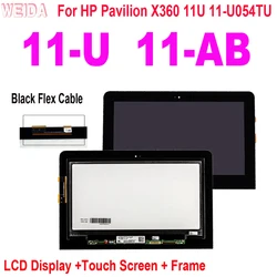 Pantalla LCD de 11,6 pulgadas para HP Pavilion X360 11-U, LCD 11U 11-ab 11-U054TU, marco de montaje de digitalizador con pantalla táctil, Cable flexible negro