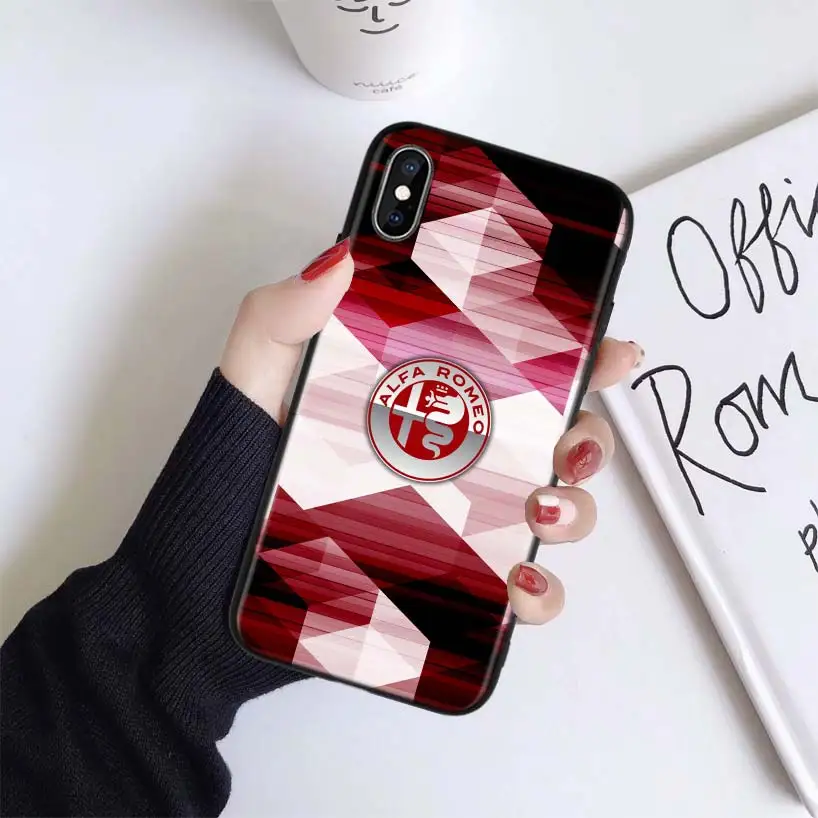 Чехол с логотипом Alfa Romeo для Apple iphone 11 Pro XR XS Max X 7 8 6 6S Plus 5 5S SE Черный силиконовый чехол для телефона