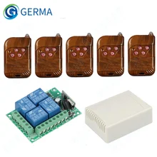 Germa 433 mhz rf transmissor de controle remoto + sem fio 433 mhz dc 12 v 4 ch interruptor controle remoto rf relé módulo receptor diy