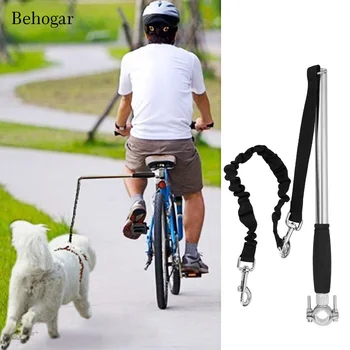 

Behogar Retractable Hand Free Puppy Dog Bike Training Exerciser Pole Leash Handsfree Dog Leash Dog-Collar Pet Animal Accessories