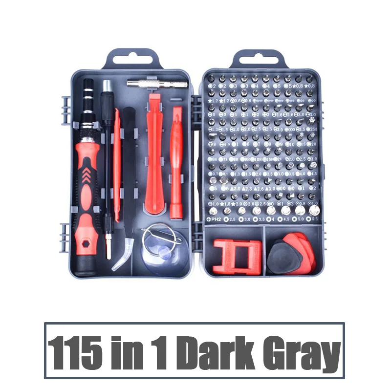 115 IN 1 GRAY QUK отвертка набор 115 в 1 прецизионный отвертка Бит Torx трещотка Магнитная Изолированная биты Мультитулы ремонт телефонов ручные инструменты - Цвет: 115 IN 1 GRAY