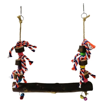 

Durable Hanging Hens Parrot Chewing Wooden Perch Entertainment Macaw Climbing Funny Pet Swing Toy Large Bird Lovebird Relaxing