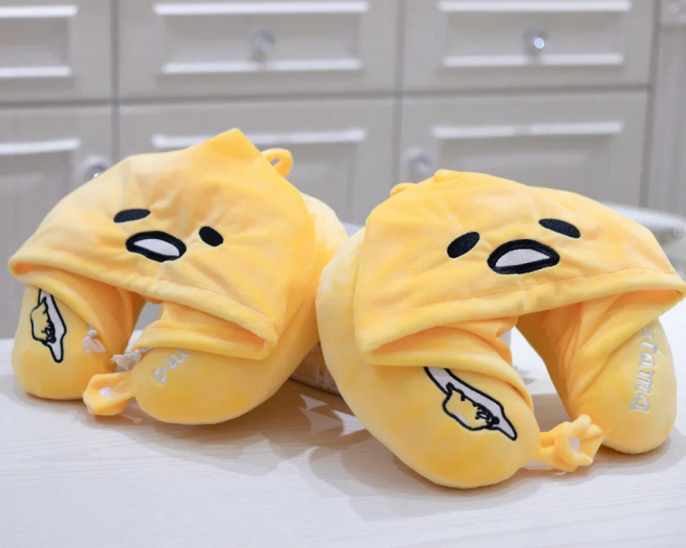 New Style Japanese Anime Cute Egg Yolk Plush Toys Travel Pillow