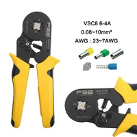VSC8 16-4A 6-4A 0.25-10mm 23-10AWG Adjustable Precise Crimp Pliers Tube Bootlace Terminal Crimping Hand Tool VSC9 6-4A 2