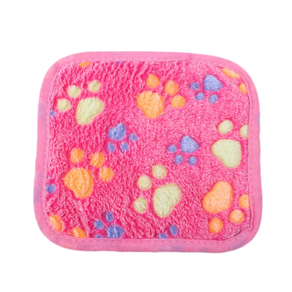 Pink Коврик из бархата кораллового цвета с рисунком спать в питомнике товары для домашних животных, собаки кошки Одеяло кровать Удобная подушка - Цвет: Pink