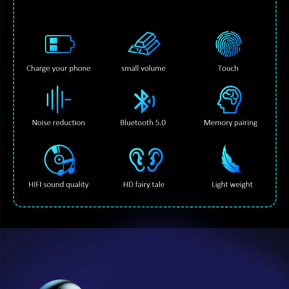 TWS True Bluetooth 5,0 беспроводная гарнитура для наушников Беспроводная стерео гарнитура 3D HIFI спортивные наушники mic Мощный светодиодный дисплей для телефона
