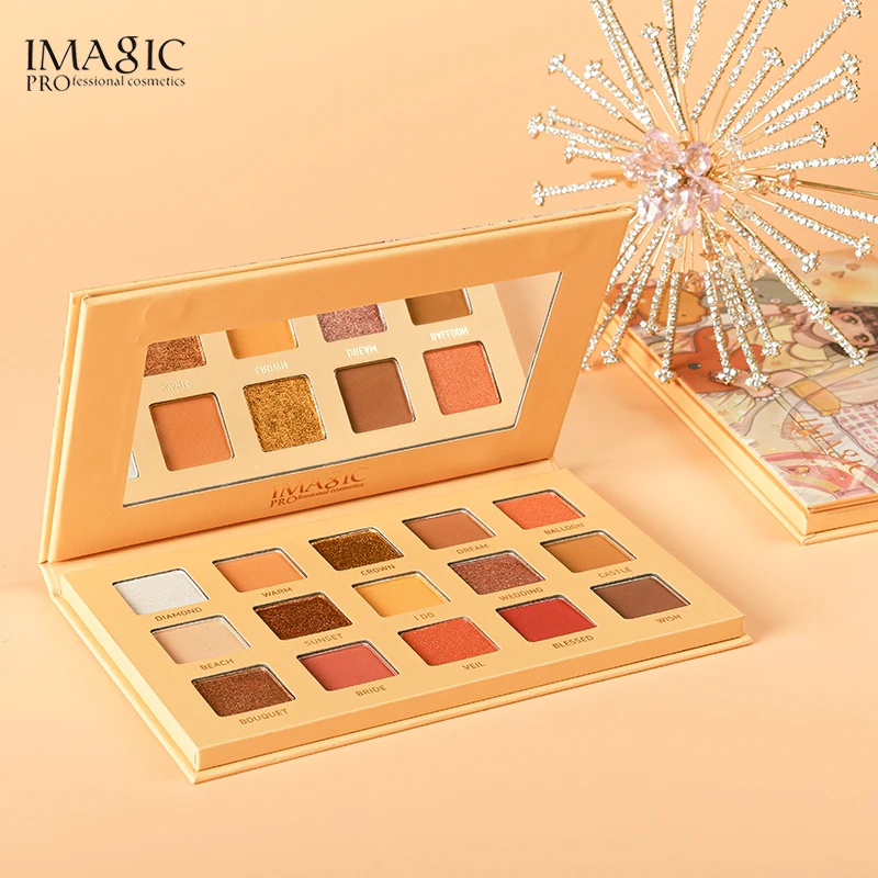 

IMAGIC New 15 Colors Matte Charming Glitter Matte Eyeshadow Palette Shimmer Pigmented Eye Shadow Official Product