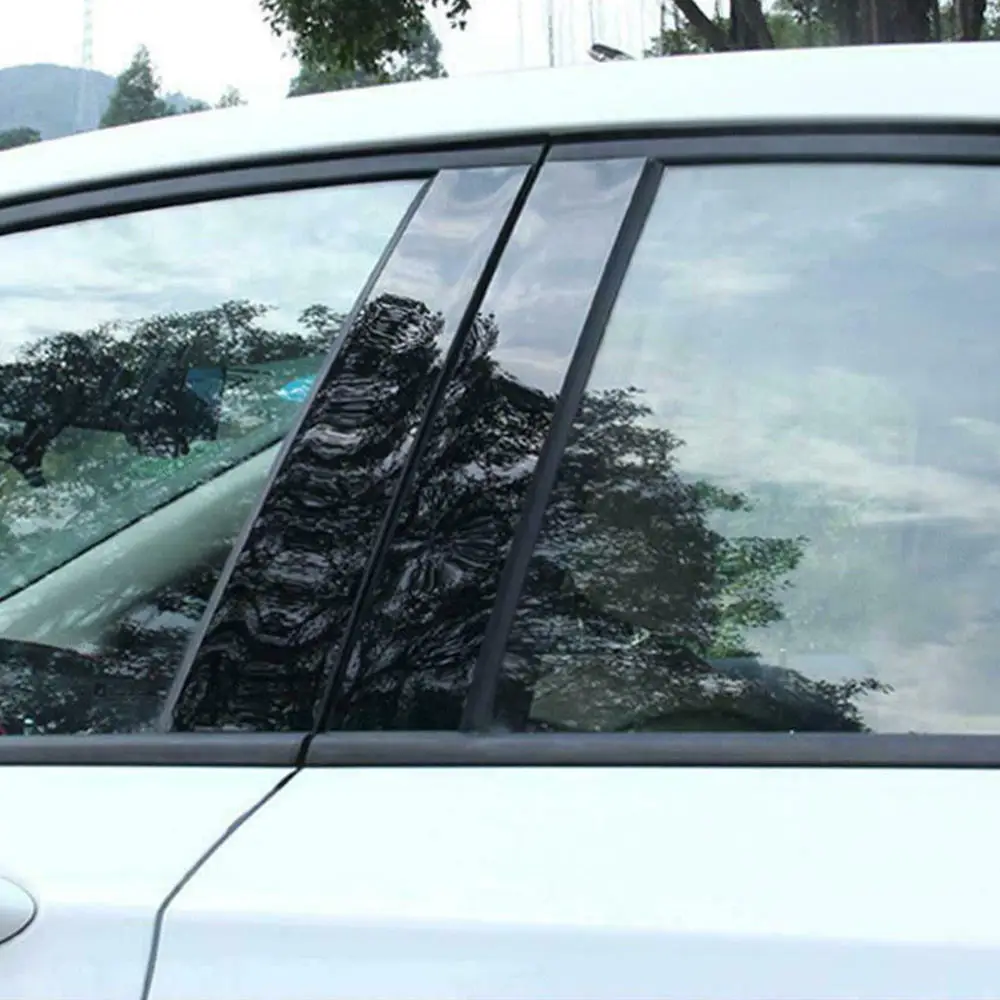 

6pcs Door Window Trim Cover Black Pillar Post Kit for Nissan Altima 2019 middle column BC post sticker For Nissan Altima