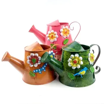 

Vintage Watering Can Retro Paint Stainless Tin 3L Watering Pot with A Spray Bottle Spray Mister Garden Antique Planting Tool