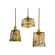 Скандинавский минималистичный Медный Подвесной светильник стеклянный подвесной светильник для гостиной лампа для кухни освещение для спальни бар для столовой Подвесная лампа