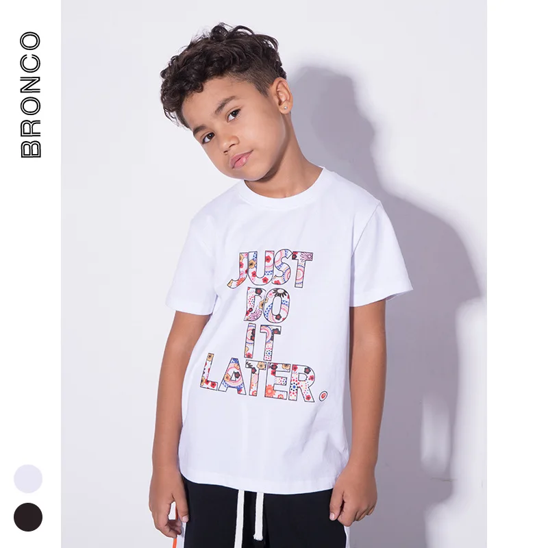 

BC Childrenswear | 2019 Summer New Style European And American Streets Popular Brand Fine Printed Letter Pure Cotton Big Boy BOY