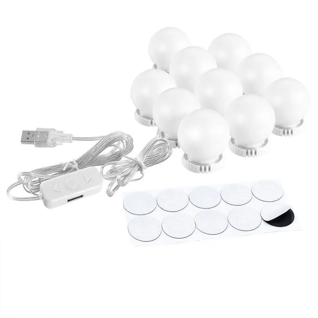 Огни DIY 10LED с регулируемой яркостью, косметическое зеркало, набор ламп для украшения зеркала для макияжа, 6 шт., для улицы, вечерние, для сада, фестиваля, 19OCT30