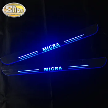 

Led door sill For Nissan Micra Door scuff pedal door threshold wearproof courtesy blinking lights