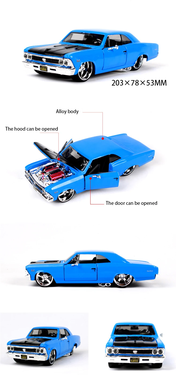 1:24 модифицированный автомобиль hellaflush пневматическая подвеска 1966 CorvetteE SS легированная Автомобильная игрушка Детские игрушки модель автомобиля машина для детей