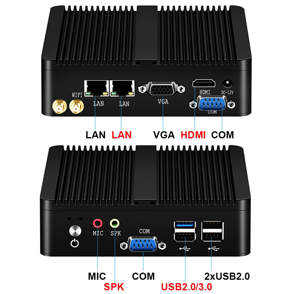 Мини ПК YCSD без вентилятора Intel Celeron j1900 Win Windows 10 7 Linux тонкий клиент мини Pfsense Micro 2Lan