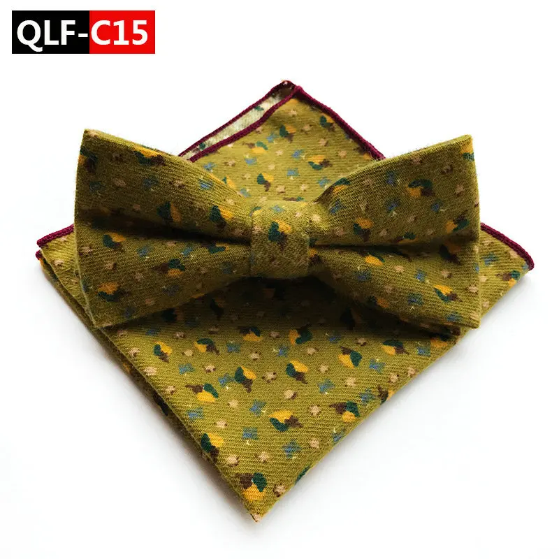 Ties Set Мужской Жаккардовый Полосатый Цветочный хлопковый галстук-бабочка винтажный Свадебный галстук-бабочка Карманный платок носовой платок - Цвет: Ties Set