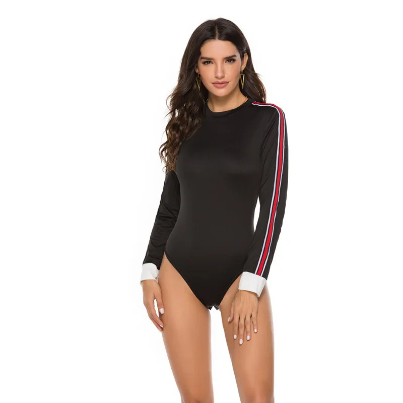 

Women Bodysuit New Feeling Clothing Macaco Long Sleeve Body Sexy Outfit Female Overalls for Women Sexy Bodysuit Black O Neck