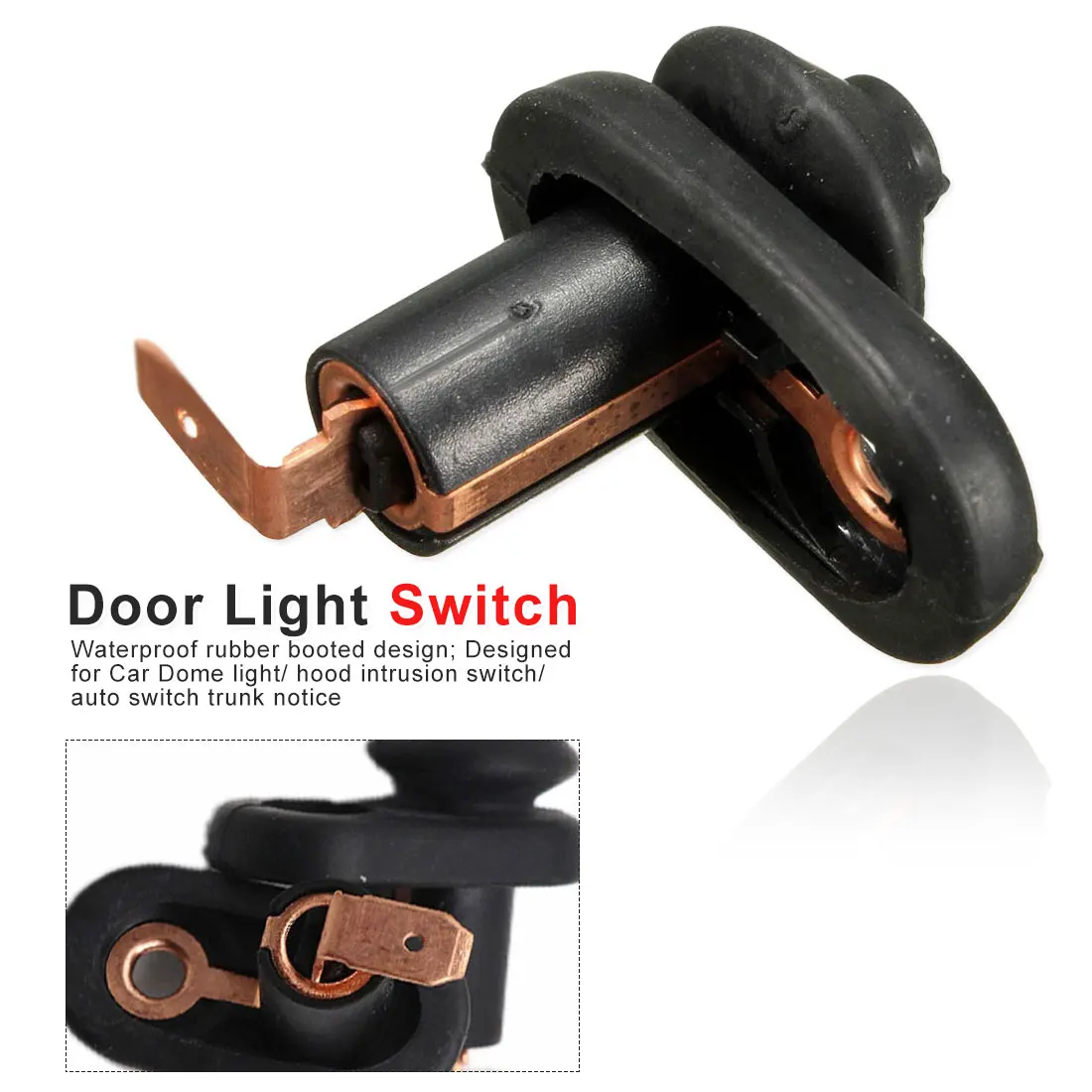 Черный дверной светильник, универсальный автомобильный светильник для внутренней двери, водонепроницаемый переключатель
