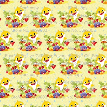 

165X100CM stretch Fabric Sea shark Waves Printed Telas Quilting Patchwork Sewing DIY Girl's Dress SOFT rayon animal cotton Cloth