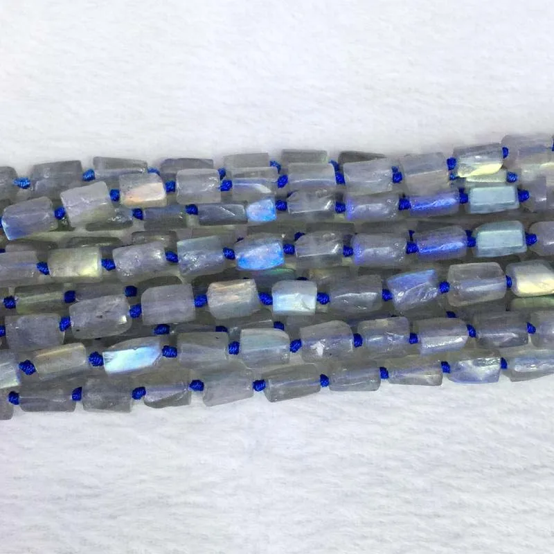 Natural Genuine High Quality Flash Light Gray Labradorite Nugget  6-8mm