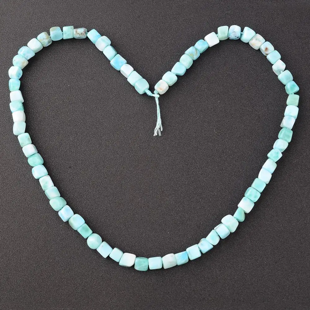 2  strands AA+ Natural 5-6mm larimar square strand loose stone beads 15.5 Inch