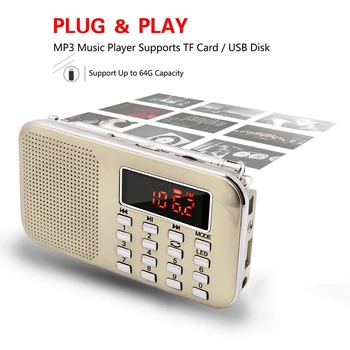 

Mini Portable Am/Fm Radio Mp3 Music Player Speaker Support Micro-Sd/Tf Card