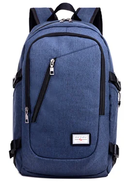 Студенческая школьная сумка унисекс с usb зарядным портом, бизнес водостойкий 17 дюймовый рюкзак для ноутбука, 3 цвета - Цвет: Синий