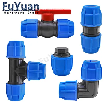 

1pcs PE Connector pipe fittings 20MM 25MM 32MM water Tube direct 1/2" 3/4" 1" Thread quick connect live joint