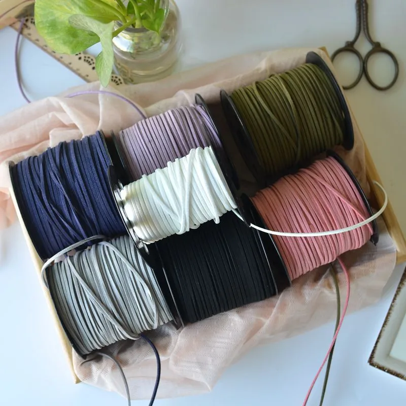 30m Deerskin Double-faced Suede Skirt String Woven Necklace Rope Leather Rope Clothing materials 0.3cm