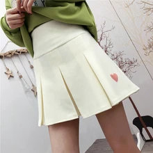 Женская осенне-зимняя Милая шерстяная юбка, плиссированная юбка, дикая, мягкая, для сестры, для девушек, милая, с вышивкой, высокая талия, юбка в студенческом стиле