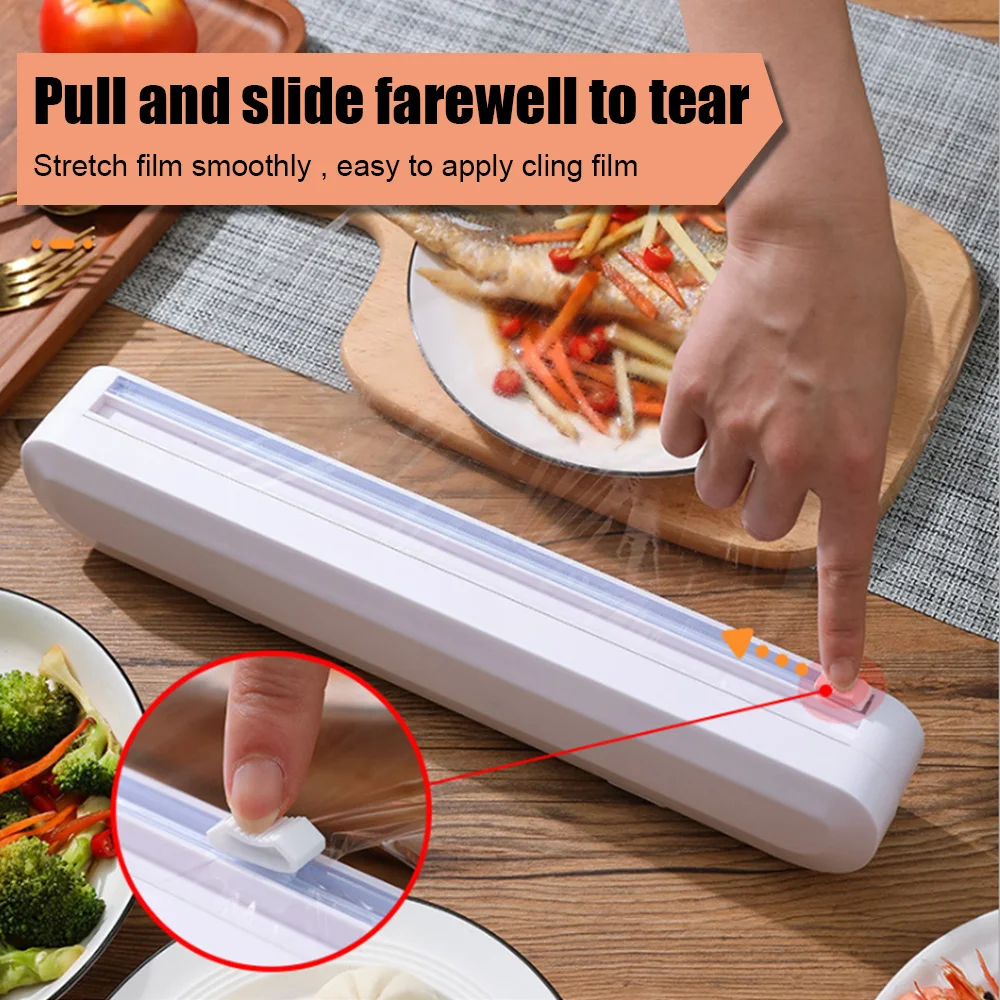 Description Picture 4 of itemFoil Cling Film Wrap Dispenser Cookware Tool Food Wrap Cutter Plastic Wrap Sharp Cutter Kitchen Tool Punch-free Fixing