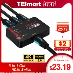 HDMI коммутатор 3 порта UltraHD 4 k @ 60 Гц 3 в 1 выход HDMI разветвитель 3x1 для PS3/4 HDTV Xbox HDMI коммутатор разветвитель с дистанционным управлением