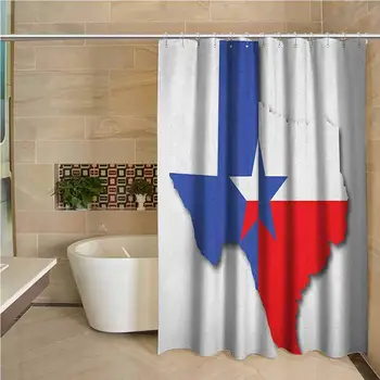 

Texas Star Hotel Quality Polyester Shower Curtain Outline of The Texas Map American Southwest Austin Houston City Shower and