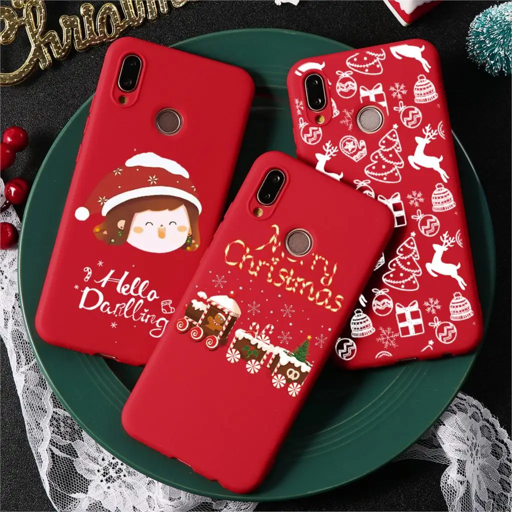 

Christmas Cute Case For Huawei P20 P30 Mate 20 30 10 Pro Lite P Smart 2019 P8 P9 P10 Lite 2017 Y6 Y9 Prime 2018 Case Coque TPU