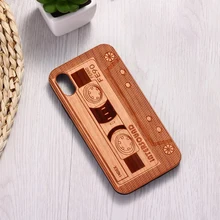 Retro Cassette Tape Vintage grabado madera teléfono Funda para SAMSUNG Galaxy S8 S9 S10 Plus Note 8 9 10 Pro