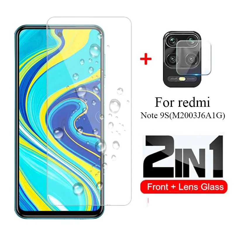 

2 In 1 Protective Glass for Xiaomi Redmi Note 9s Screen Protector for Xiaomi Redmi Note9s 9 S M2003J6A1G 6.67" Camera Lens Glass