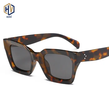 

New Fashion Rectangle Sunglasses Women Luxulry Brand Designer Vintage Men Classic Rivet Shades Female Male Eyewear UV400 oculos