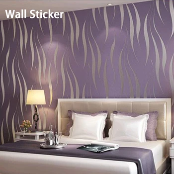 

Bedroom Sofa Wall Sticker Dustproof Non-woven TV Background Living Room Embossed Home Decor 3D Wave Stripe Modern Fashion