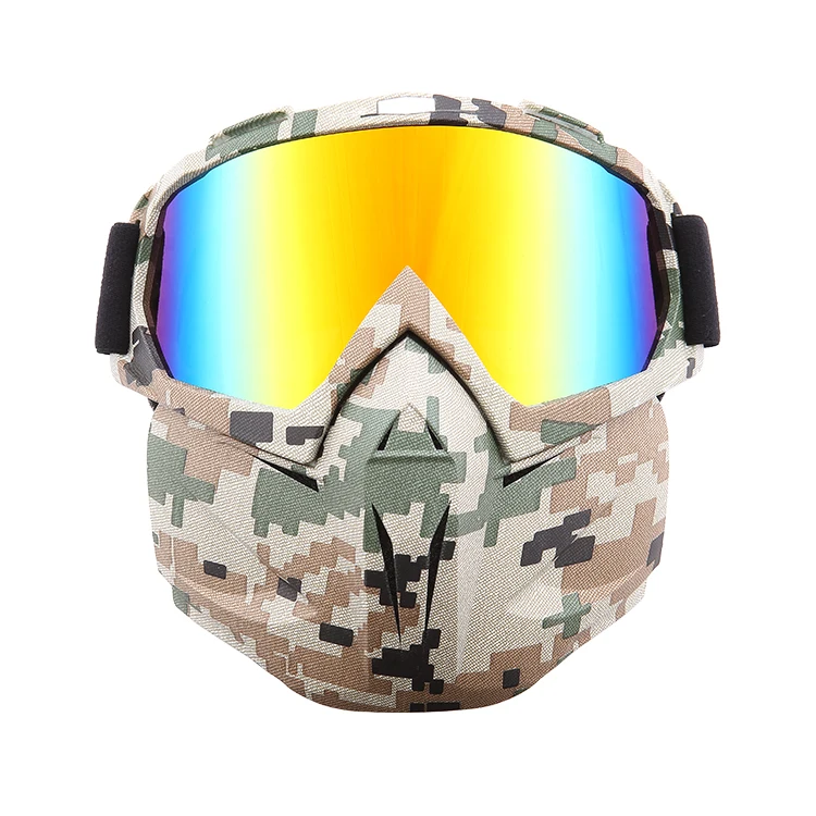 Style1-04 Tactical Motorcycle Goggles Face Mask Outdoor Cycling Eyewear Detachable Off Road Dirt Bike Anti-UV Protective Glasses - Цвет: Style1-04