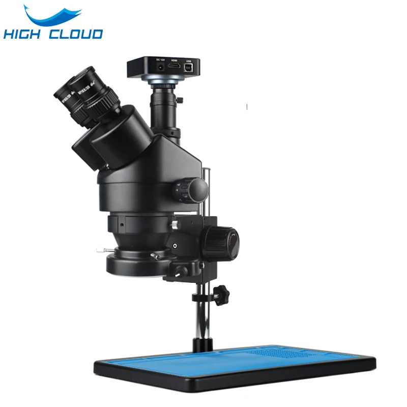 US $172.96 35X90X SimulFocal Trinocular Stereo Microscope 38MP HDMI USB Digital Microscopio Camera Video Magnifier for Repair Soldering